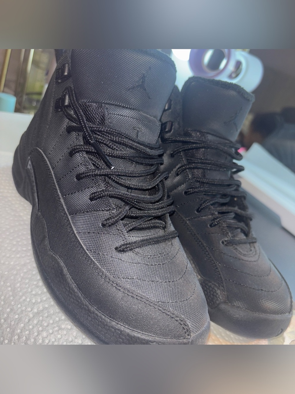 Matte Nike Black High-Top Sneakers with Subtle Jumpman